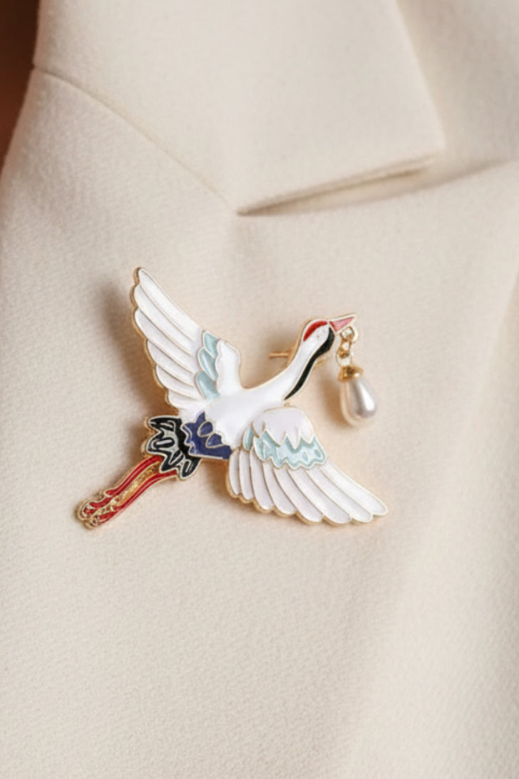 Stork Brooch